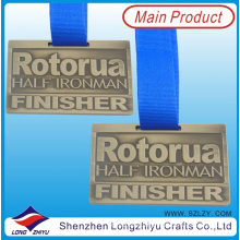 American Custom Sports Medal Gold Brushed Metal Medals Get up and Train Medals for Half Marathon